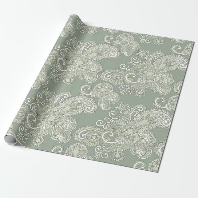 Paisley/Ham Pattern Wrapping Paper (Unrolled)