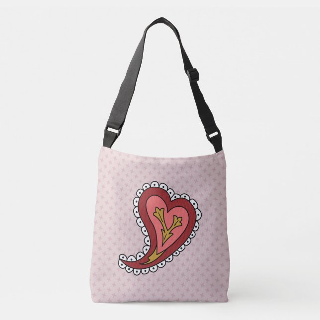Paisley Heart All-Over-Print Bag (Front)
