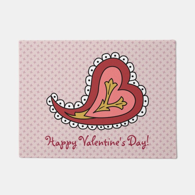 Paisley Heart Doormat (Front)