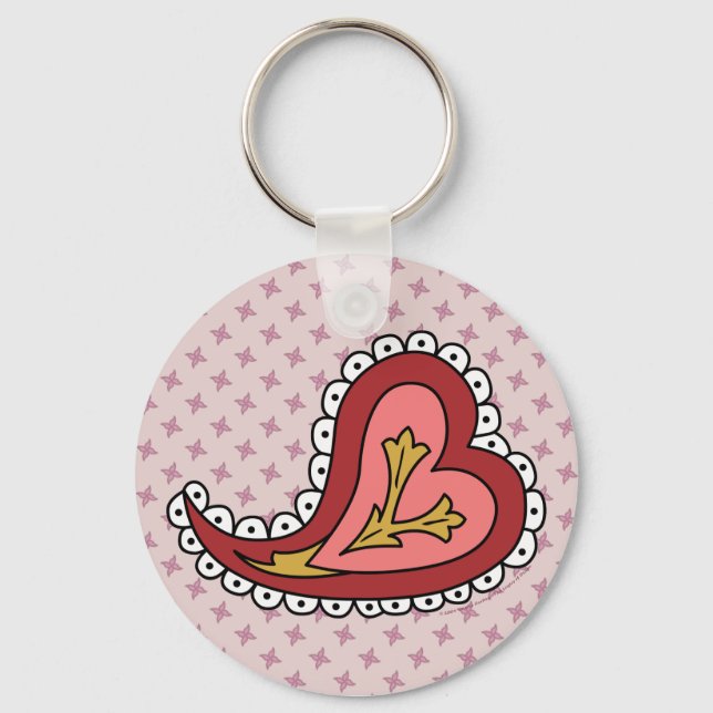 Paisley Heart Keychain (Front)