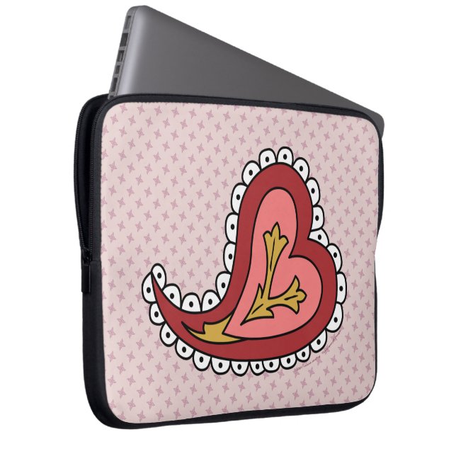 Paisley Heart Laptop Case (Front Right)