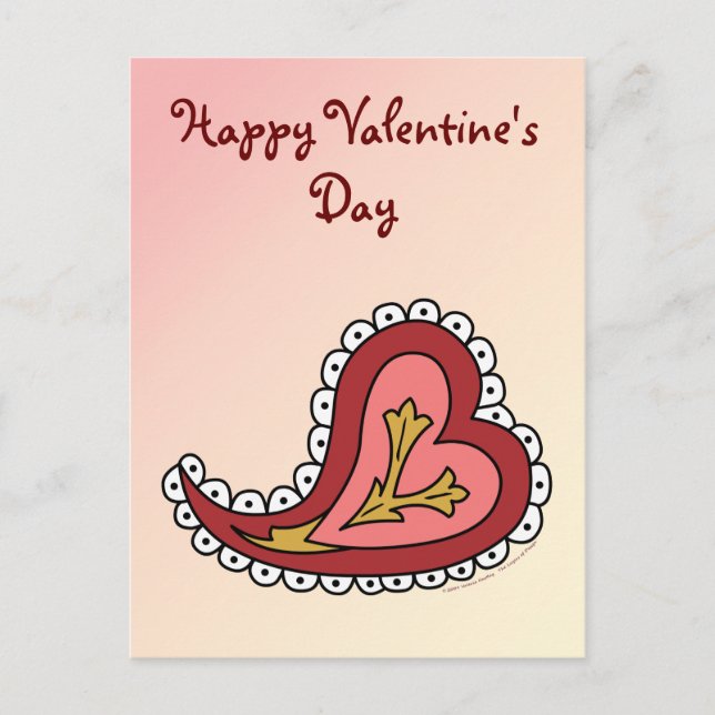 Paisley Heart Postcard (Front)
