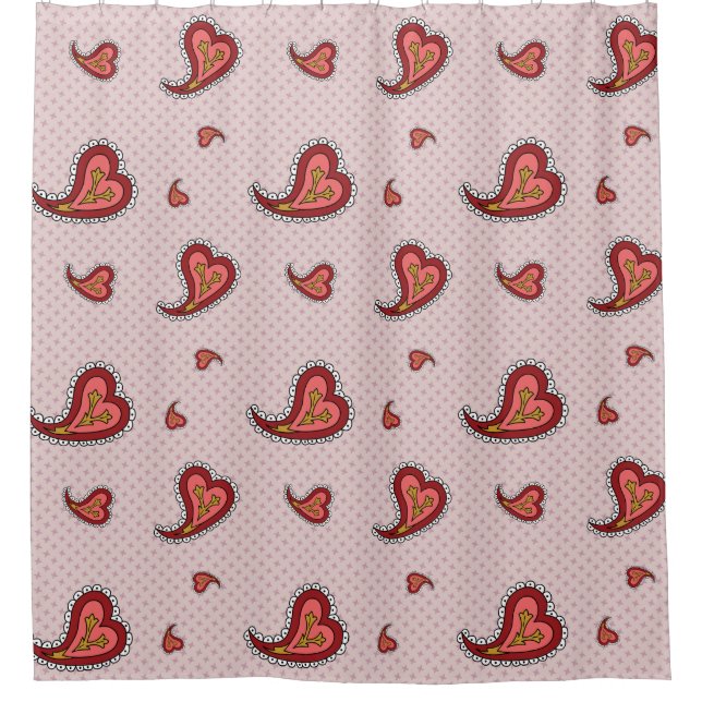Paisley Heart Shower Curtain (Front)