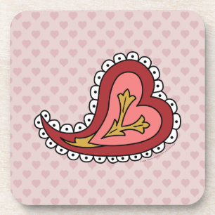 Paisley Heart Square Coaster