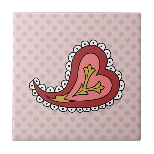 Paisley Heart Tile (Front)