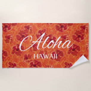 Paisley Hibiscus Vintage Psychedelic Floral Beach Towel