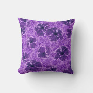 Paisley Hibiscus Vintage Psychedelic Floral Cushion