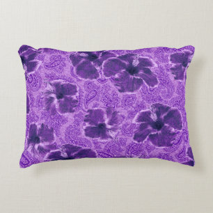 Paisley Hibiscus Vintage Psychedelic Floral Decorative Cushion