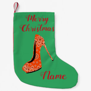 Paisley High Heel Shoes Thunder_Cove Small Christmas Stocking