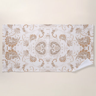 Paisley in Beige Aesthetic Modern Tan Brown Beach Towel