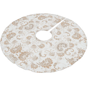 Paisley in Beige Aesthetic Modern Tan Brown Brushed Polyester Tree Skirt