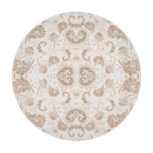 Paisley in Beige Aesthetic Modern Tan Brown Cutting Board