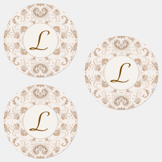 Paisley in Beige Aesthetic Modern Tan Brown Init. (Group)