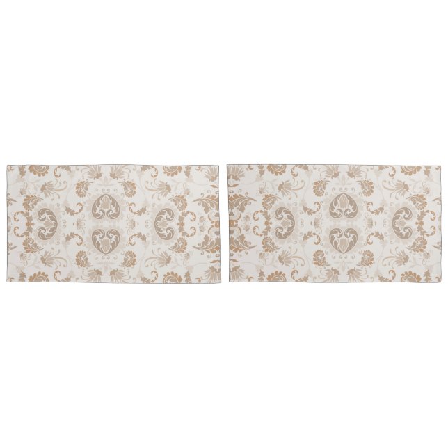 Paisley in Beige Aesthetic Modern Tan Brown Pillowcase (Back-Set)