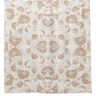 Paisley in Beige Aesthetic Modern Tan Brown Shower Curtain