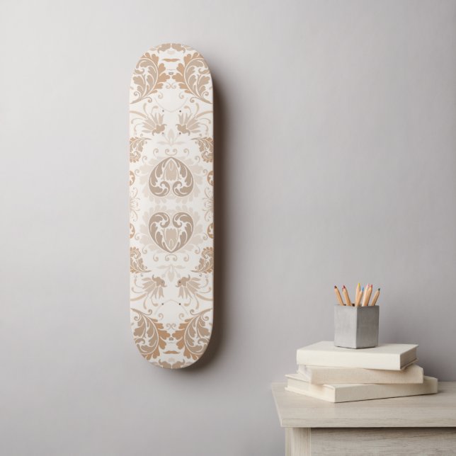 Paisley in Beige Aesthetic Modern Tan Brown Skateboard (Wall Art)