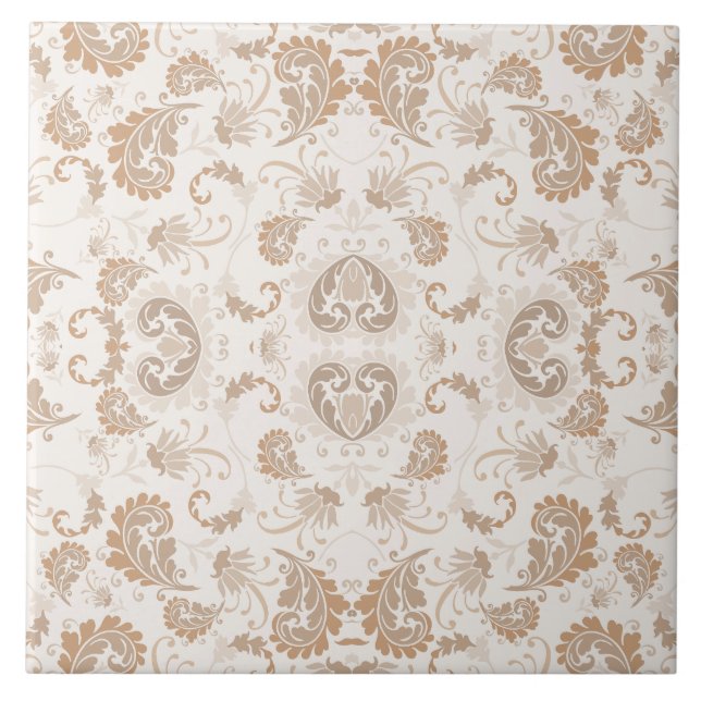 Paisley in Beige Aesthetic Modern Tan Brown Tile (Front)