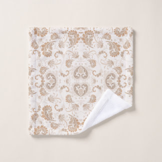 Paisley in Beige Aesthetic Modern Tan Brown Wash Cloth