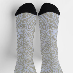 Paisley in beige and white socks