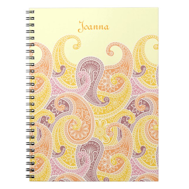 Paisley in Lemon Notebook (Front)