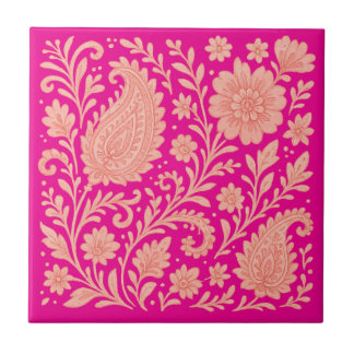 paisley india print design tile