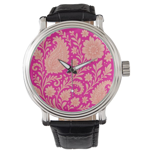 paisley india print design watch (Front)