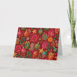 Paisley Jewel Tone Christmas Card