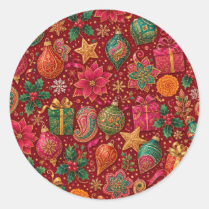 Paisley Jewel Tone Christmas Stickers