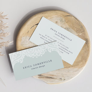 Paisley Lace Business Cards   Iced Aqua