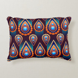 Paisley Like Colourful Jewel Pattern Decorative Cushion