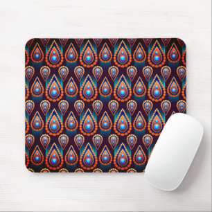 Paisley Like Colourful Jewel Pattern Mouse Mat