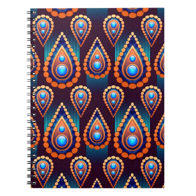 Paisley Like Colourful Jewel Pattern Notebook (Front)
