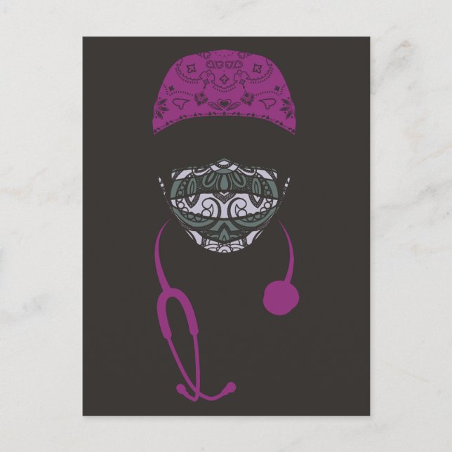 paisley med mask postcard (Front)