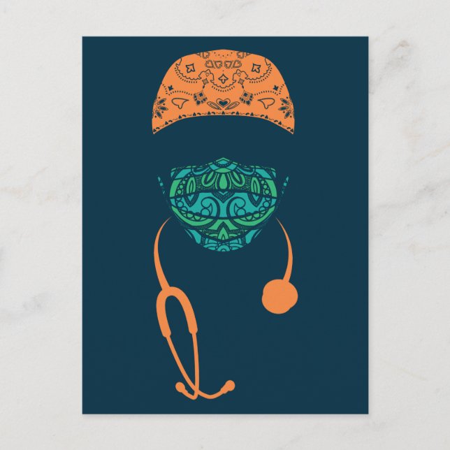 paisley med mask postcard (Front)