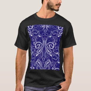 Paisley monochrome: blue, white elegance. T-Shirt