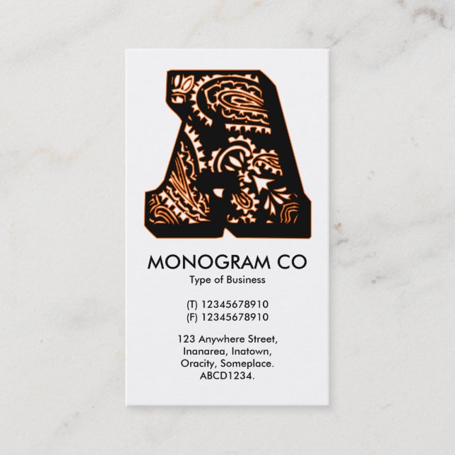 Paisley Monogram - A Business Card (Front)