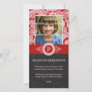 Paisley Monogram Holiday Photo Card