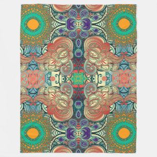 Paisley Mosaic Pattern I + your ideas Fleece Blanket