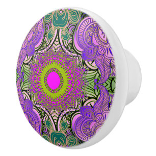 Paisley Mosaic Pattern II + your ideas Ceramic Knob