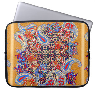 Paisley multicolor scarf design laptop sleeve