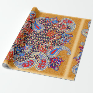Paisley multicolor scarf design wrapping paper