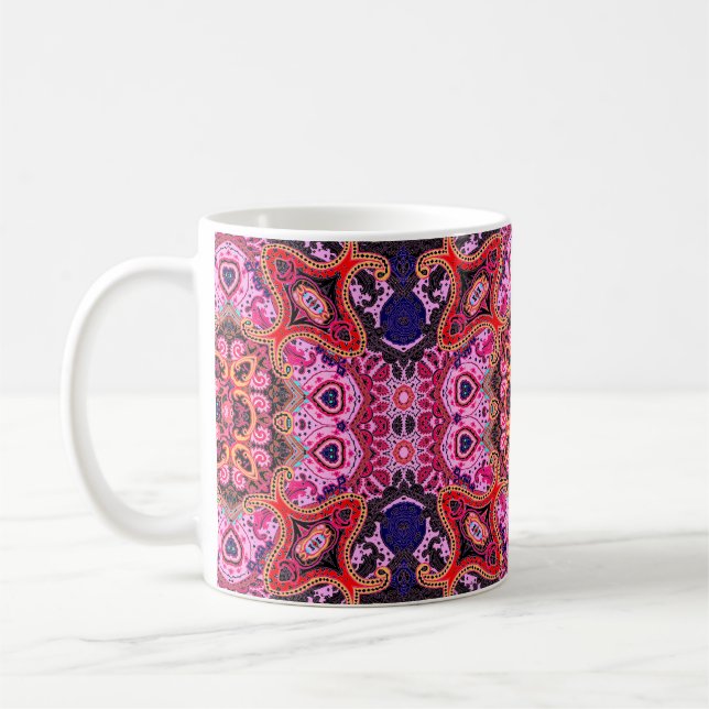Paisley multicolor seamless scarf design pattern  coffee mug (Left)