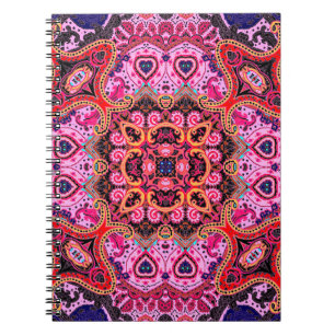 Paisley multicolor seamless scarf design pattern notebook