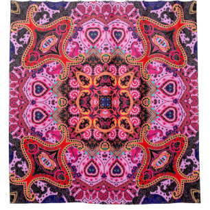 Paisley multicolor seamless scarf design pattern shower curtain