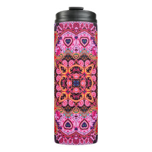 Paisley multicolor seamless scarf design pattern  thermal tumbler
