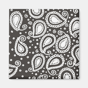 Paisley on Black Magnet