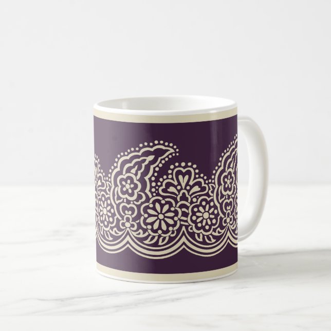 Paisley on Purple Coffee Mug (Front Right)