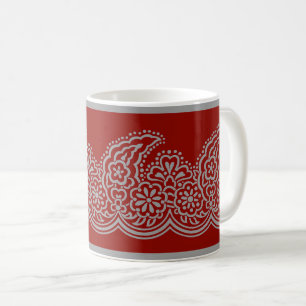 Paisley on Red Coffee Mug
