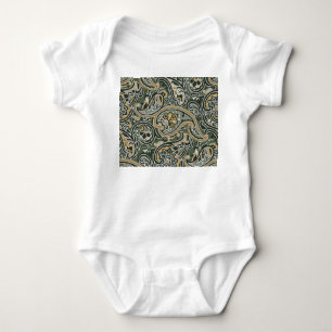 Paisley Oriental Ethnic, Vintage Seamless. Baby Bodysuit