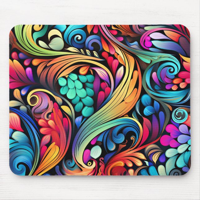 Paisley ornamental pattern mouse mat (Front)